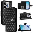 For Realme Neo7 Turbo 5G Rhombic Texture Flip Leather Phone Case with Lanyard(Black) - 1