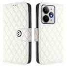 For Realme Neo7 Turbo 5G Rhombic Texture Flip Leather Phone Case with Lanyard(White) - 2