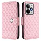 For Realme Neo7 Turbo 5G Rhombic Texture Flip Leather Phone Case with Lanyard(Pink) - 2