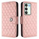 For Realme V70 / 14x Global / C75 5G Rhombic Texture Flip Leather Phone Case with Lanyard(Coral Pink) - 2