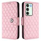 For Realme V70 / 14x Global / C75 5G Rhombic Texture Flip Leather Phone Case with Lanyard(Pink) - 2