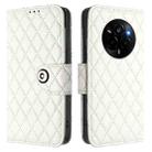 For Realme Narzo 80 Pro / 14 Pro 5G India Rhombic Texture Flip Leather Phone Case with Lanyard(White) - 2