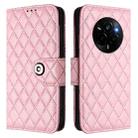 For Realme Narzo 80 Pro / 14 Pro 5G India Rhombic Texture Flip Leather Phone Case with Lanyard(Pink) - 2