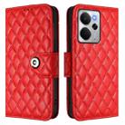For Realme 14 5G Global / P3 5G India Rhombic Texture Flip Leather Phone Case with Lanyard(Red) - 2