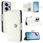 For Realme 14 5G Global / P3 5G India Rhombic Texture Flip Leather Phone Case with Lanyard(White) - 1