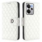 For Realme 14 5G Global / P3 5G India Rhombic Texture Flip Leather Phone Case with Lanyard(White) - 2