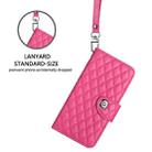 For Realme P4 5G Rhombic Texture Flip Leather Phone Case with Lanyard(Rose Red) - 3
