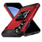For Samsung Galaxy S23 FE 5G Shockproof Metal Holder Phone Case(Red) - 1