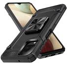 For Samsung Galaxy A12 4G Shockproof Metal Holder Phone Case(Black) - 1