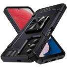 For Samsung Galaxy A13 4G Shockproof Metal Holder Phone Case(Black) - 1