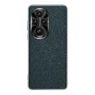 For Honor 200 Pro Silver Edge Cross Texture PU Leather Phone Case(Dark Green) - 1