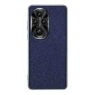 For Honor 200 Pro Silver Edge Cross Texture PU Leather Phone Case(Sapphire Blue) - 1