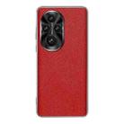 For Honor 200 Silver Edge Cross Texture PU Leather Phone Case(Red) - 1