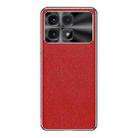 For Redmi K70 Ultra Silver Edge Cross Texture PU Leather Phone Case(Red) - 1