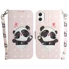 For Samsung Galaxy A06 4G 3D Colored Horizontal Flip Leather Phone Case(Heart Panda) - 1
