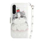 For Samsung Galaxy A36 5G / A56 5G 3D Colored Horizontal Flip Leather Phone Case(Cute Cat) - 3