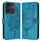 For BLU View 5 Embossed Butterfly Leather Phone Case(Blue) - 3