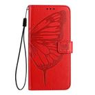 For BLU View 5 Pro Embossed Butterfly Leather Phone Case(Red) - 3