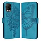 For BLU View 5 Pro Embossed Butterfly Leather Phone Case(Blue) - 2