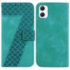 For Samsung Galaxy A06 4G Seven-shaped Embossed Leather Phone Case(Green) - 1