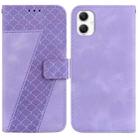 For Samsung Galaxy A06 4G Seven-shaped Embossed Leather Phone Case(Purple) - 1