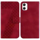 For Samsung Galaxy A06 4G Seven-shaped Embossed Leather Phone Case(Red) - 1