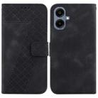 For Samsung Galaxy A06 4G Seven-shaped Embossed Leather Phone Case(Black) - 1