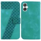 For Samsung Galaxy A25 5G / A25e JP Edition Seven-shaped Embossed Leather Phone Case(Green) - 1
