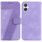 For Samsung Galaxy A25 5G / A25e JP Edition Seven-shaped Embossed Leather Phone Case(Purple) - 1