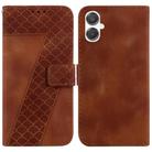 For Samsung Galaxy A25 5G / A25e JP Edition Seven-shaped Embossed Leather Phone Case(Brown) - 1