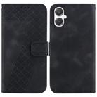 For Samsung Galaxy A25 5G / A25e JP Edition Seven-shaped Embossed Leather Phone Case(Black) - 1