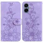 For Samsung Galaxy A06 4G Lily Embossed Leather Phone Case(Purple) - 1