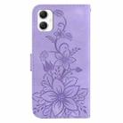 For Samsung Galaxy A06 4G Lily Embossed Leather Phone Case(Purple) - 3