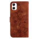 For Samsung Galaxy A06 4G Lily Embossed Leather Phone Case(Brown) - 3