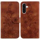 For Samsung Galaxy A26 5G Lily Embossed Leather Phone Case(Brown) - 1