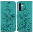 For Samsung Galaxy A36 5G / A56 5G Lily Embossed Leather Phone Case(Green) - 1