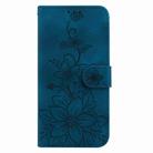For Samsung Galaxy A25 5G / A25e JP Edition Lily Embossed Leather Phone Case(Dark Blue) - 3