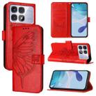 For Redmi K70 Ultra 5G Global Embossed Butterfly Leather Phone Case(Red) - 1