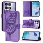 For Redmi K70 Ultra 5G Global Embossed Butterfly Leather Phone Case(Light Purple) - 1