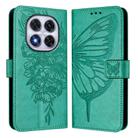 For Redmi Note 14 Pro 4G Embossed Butterfly Leather Phone Case(Green) - 2