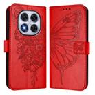 For Redmi Note 14 Pro 5G Global Embossed Butterfly Leather Phone Case(Red) - 2