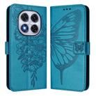 For Redmi Note 14 Pro 5G Global Embossed Butterfly Leather Phone Case(Blue) - 2