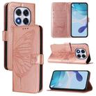 For Redmi Note 14 Pro 5G Global Embossed Butterfly Leather Phone Case(Rose Gold) - 1