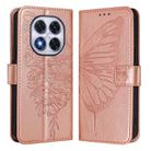 For Redmi Note 14 Pro 5G Global Embossed Butterfly Leather Phone Case(Rose Gold) - 2