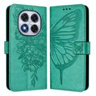 For Redmi Note 14 Pro 5G Global Embossed Butterfly Leather Phone Case(Green) - 2