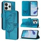 For Redmi Note 14 4G EU 164.84mm Embossed Butterfly Leather Phone Case(Blue) - 1
