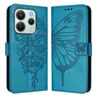 For Redmi Note 14 4G EU 164.84mm Embossed Butterfly Leather Phone Case(Blue) - 2