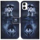 For Samsung Galaxy A06 4G Coloured Drawing Flip Leather Phone Case(Wolf and Dog) - 1