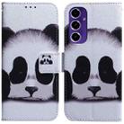 For Samsung Galaxy A16 5G Coloured Drawing Flip Leather Phone Case(Panda) - 1