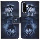 For Samsung Galaxy A36 5G / A56 5G Coloured Drawing Flip Leather Phone Case(Wolf and Dog) - 1